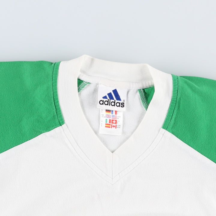 90s-00'S Adidas V-neck T-shirt, men's size M equivalent, vintage. cotton white type Vintage Second Hand