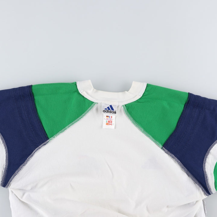 90s-00'S Adidas V-neck T-shirt, men's size M equivalent, vintage. cotton white type Vintage Second Hand