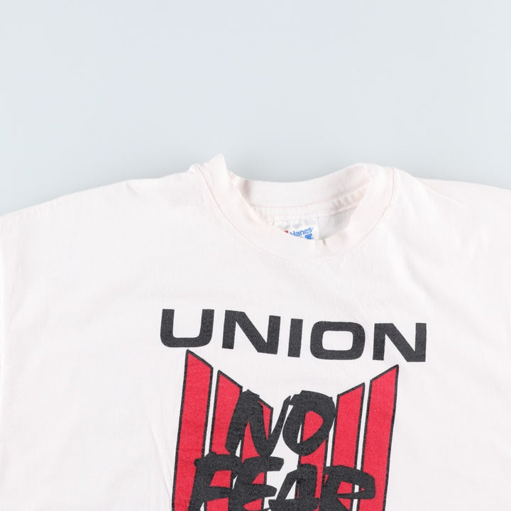 90'S Hanes NO FEAR CORPORATED CHALLENGE Surf/Skate T-Shirt, Made in USA, Men's XL equivalent, Vintage cotton white type Vintage Second Hand