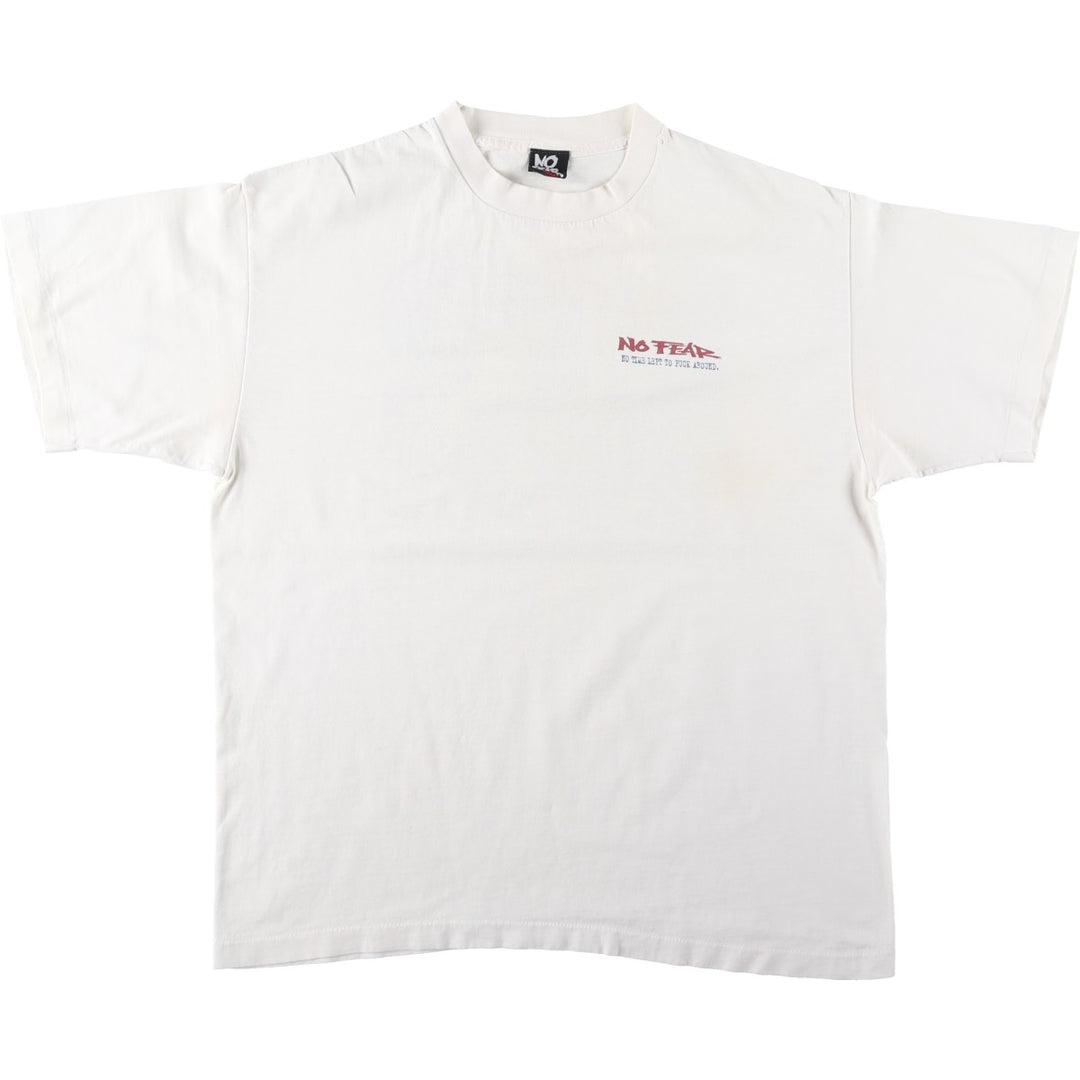 90'S NO FEAR surf skate T-shirt made in USA, men's XL size, vintage cotton white type Vintage Second Hand