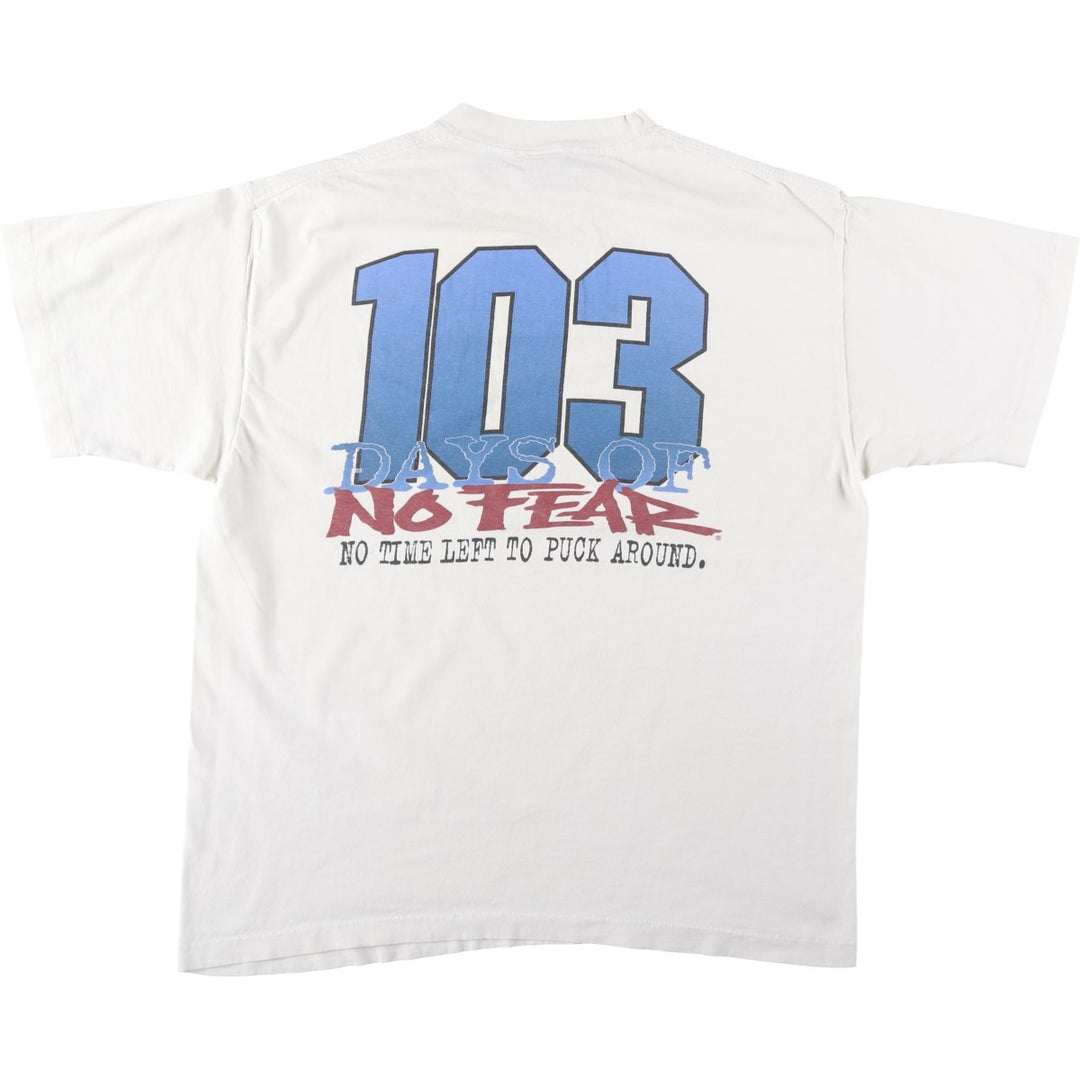 90'S NO FEAR surf skate T-shirt made in USA, men's XL size, vintage cotton white type Vintage Second Hand