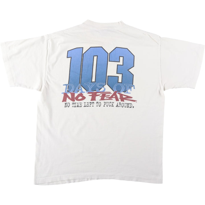 90'S NO FEAR surf skate T-shirt made in USA, men's XL size, vintage cotton white type Vintage Second Hand