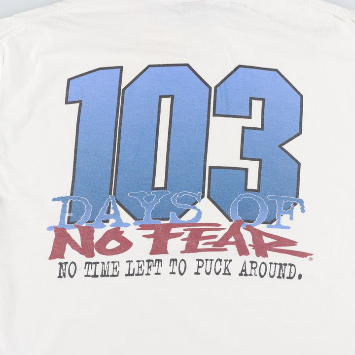 90'S NO FEAR surf skate T-shirt made in USA, men's XL size, vintage cotton white type Vintage Second Hand