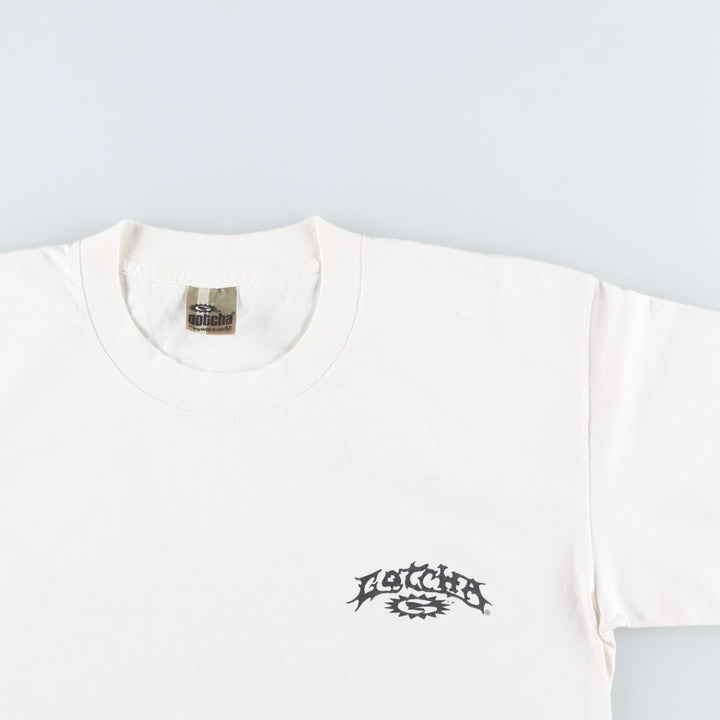 Vintage 90'S GOTCHA surf/skate T-shirt, Made in USA, Men's Size Medium cotton white type Vintage Second Hand