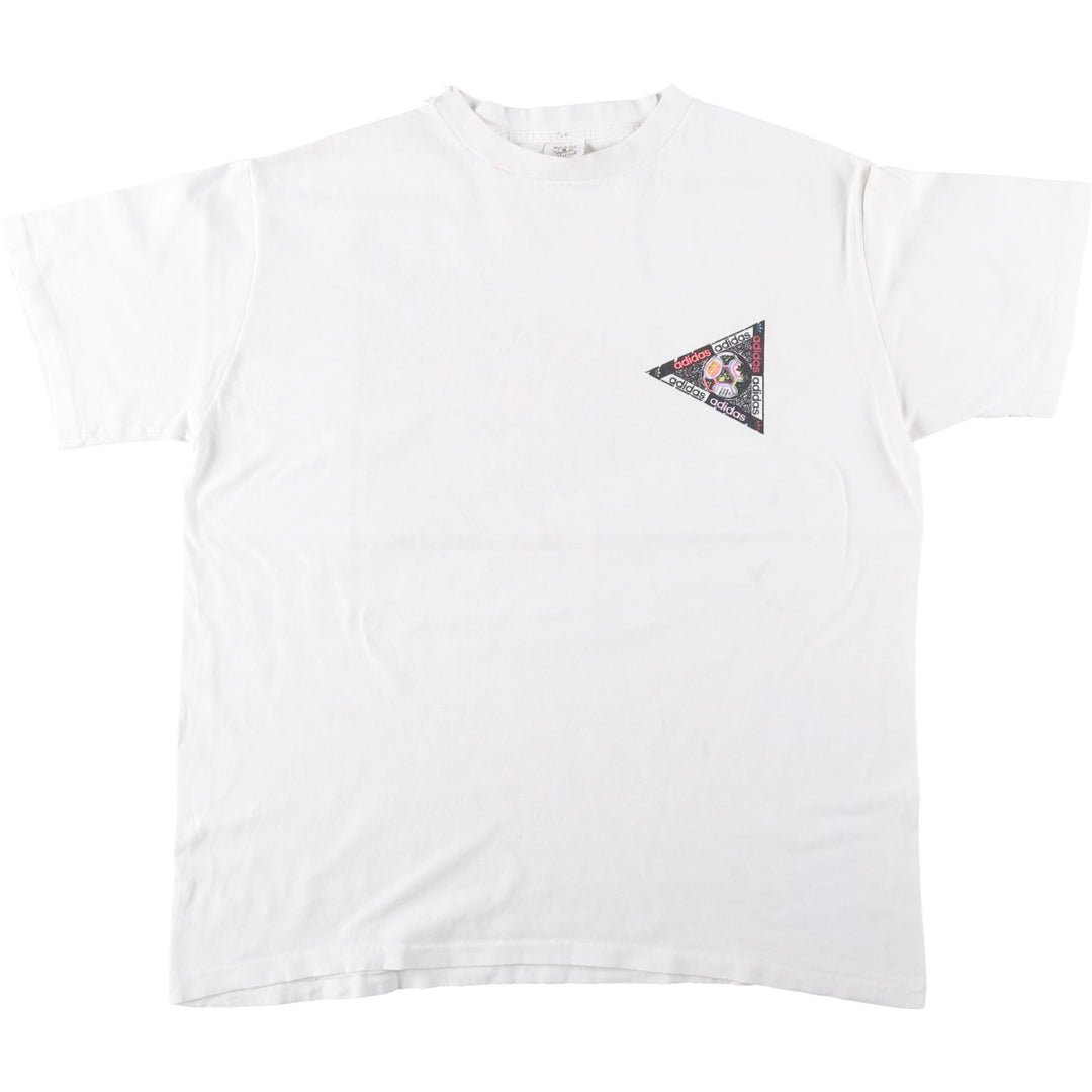 1980'S Adidas sports t-shirt, made in USA, men's size L equivalent, vintage. cotton white type Vintage Second Hand
