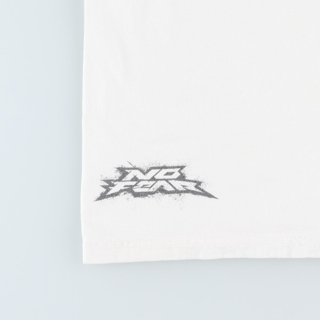 90s-00'S NO FEAR Skull Pattern Surf Skate T-Shirt, Men's XXL equivalent, Vintage cotton white type Vintage Second Hand