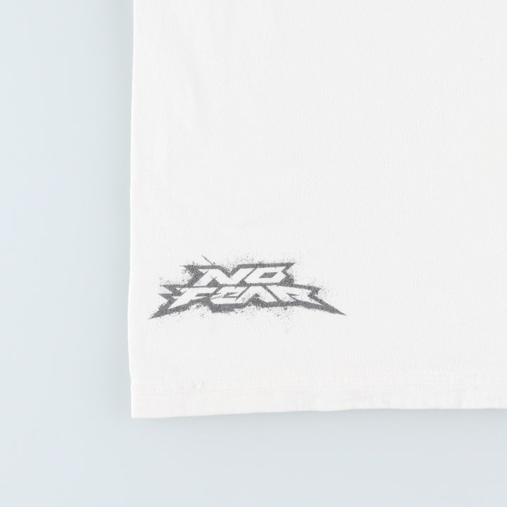 90s-00'S NO FEAR Skull Pattern Surf Skate T-Shirt, Men's XXL equivalent, Vintage cotton white type Vintage Second Hand