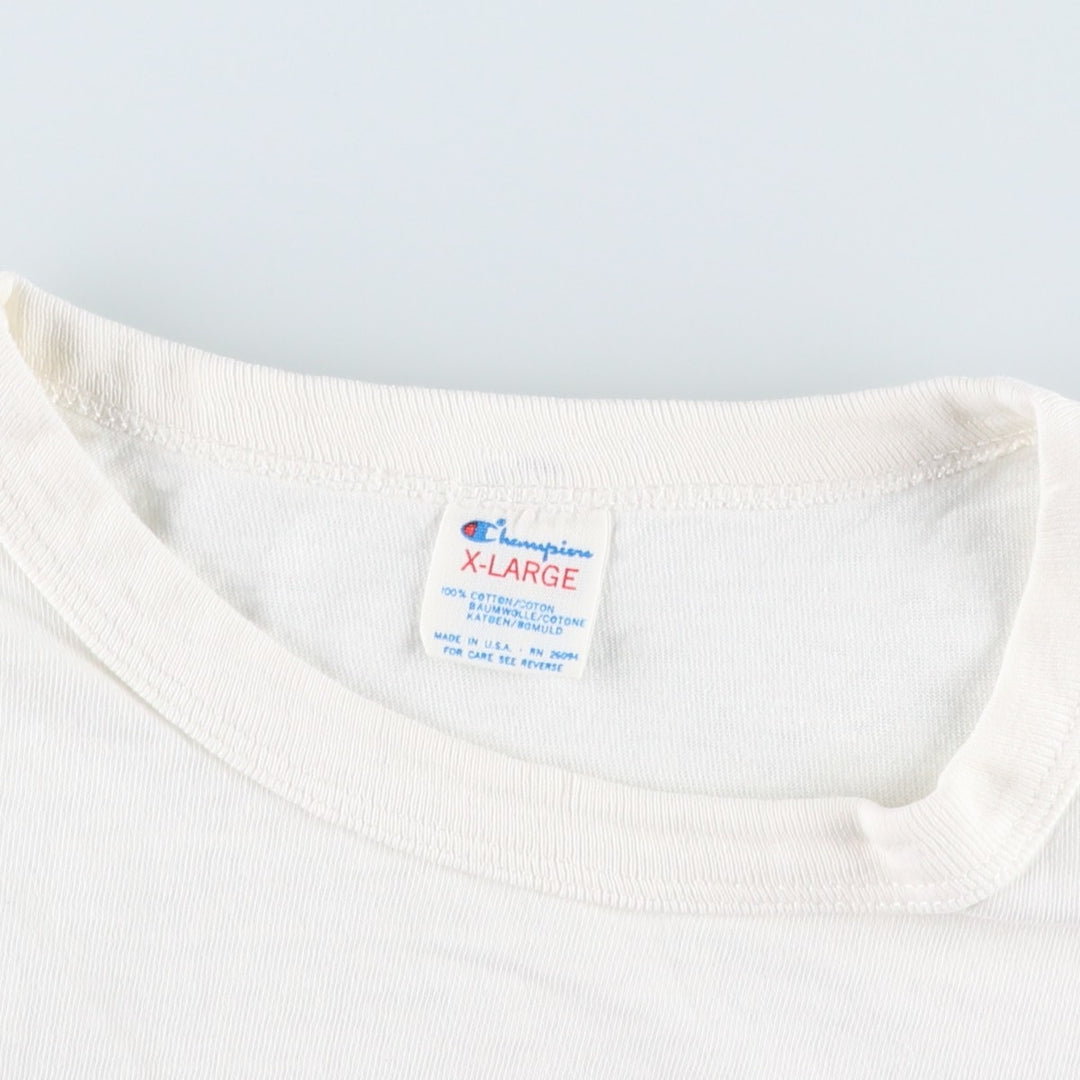 80'S Champion Tricot Tag Sport Print T-Shirt Made in USA Men's XL Vintage cotton white type Vintage Second Hand