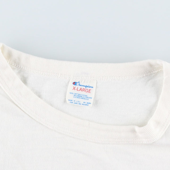 80'S Champion Tricot Tag Sport Print T-Shirt Made in USA Men's XL Vintage cotton white type Vintage Second Hand