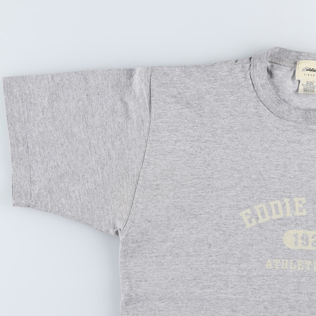 90'S Eddie Bauer Short-Sleeve Printed T-Shirt, Made in USA, Men's Size M (Equivalent), Vintage cotton gray type Vintage Second Hand