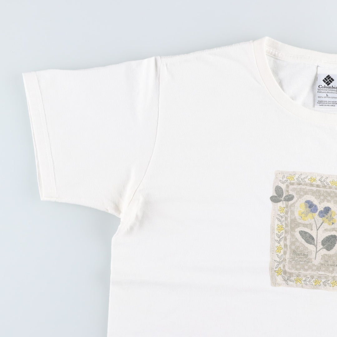 90'S Columbia Short-Sleeve Printed T-Shirt, Men's Size L (Equivalent), Vintage cotton white type Vintage Second Hand
