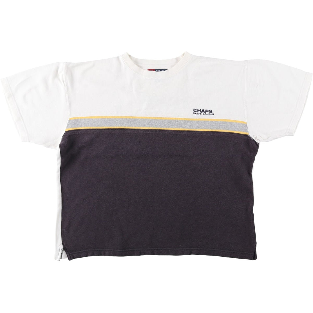 Ralph Lauren CHAPS Short-Sleeve Logo T-Shirt, Men's Size M (approx.) cotton white type Vintage Second Hand