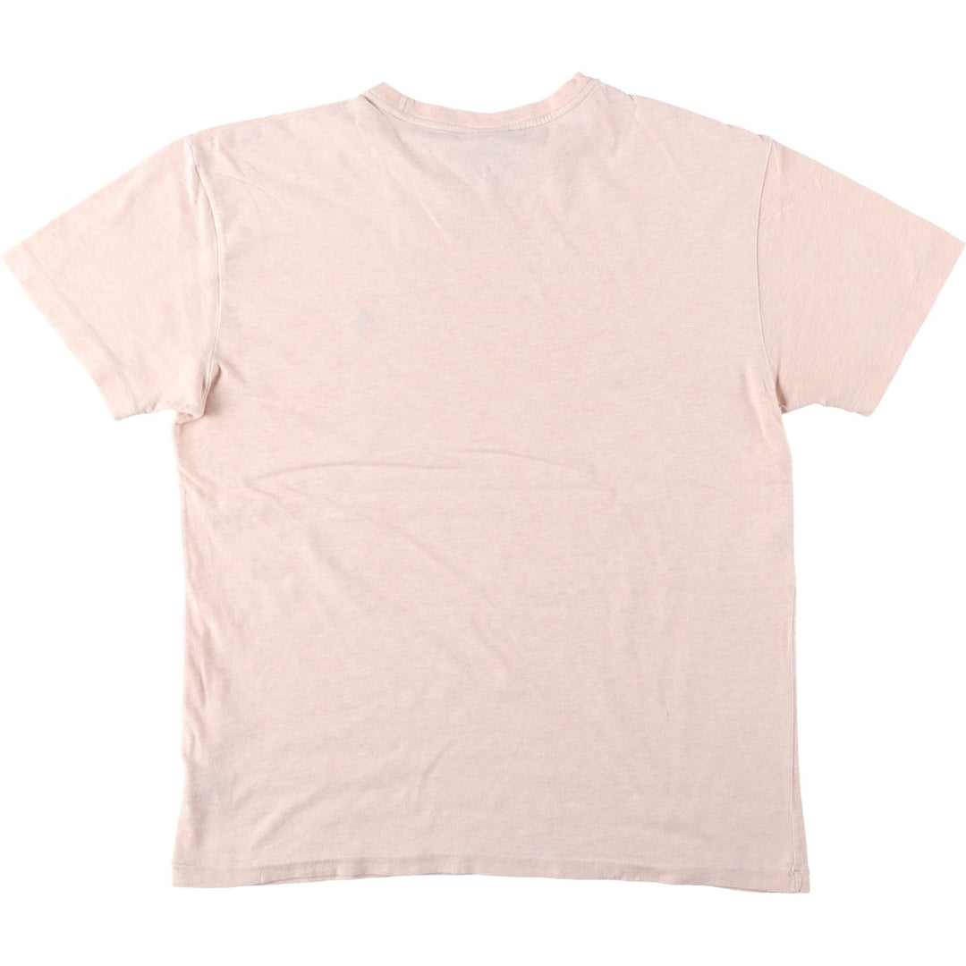 Ralph Lauren POLO by Ralph Lauren Short-Sleeve T-Shirt with One-Point Logo Pocket, Men's Size S (approx.) cotton Beige type Vintage Second Hand