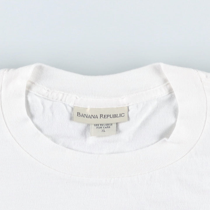90'S Banana Republic Short-Sleeve Pocket T-Shirt, Made in USA, Men's XL (approx.), Vintage cotton white type Vintage Second Hand