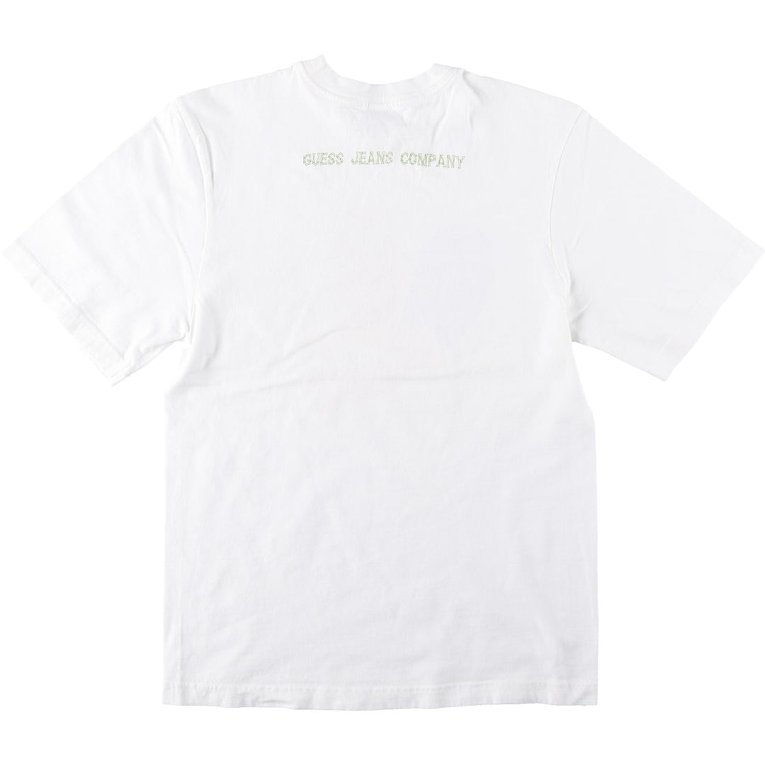 90'S Guess Short-Sleeve Printed T-Shirt, Men's Size S (Equivalent), Vintage cotton white type Vintage Second Hand