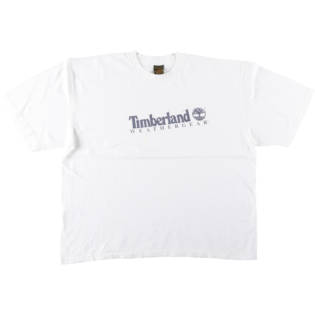 90'S Timberland Short-Sleeve Logo T-Shirt, Made in USA, Men's XL (approx.), Vintage cotton white type Vintage Second Hand