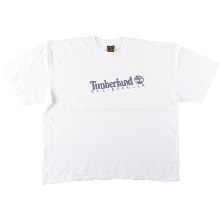 90'S Timberland Short-Sleeve Logo T-Shirt, Made in USA, Men's XL (approx.), Vintage cotton white type Vintage Second Hand