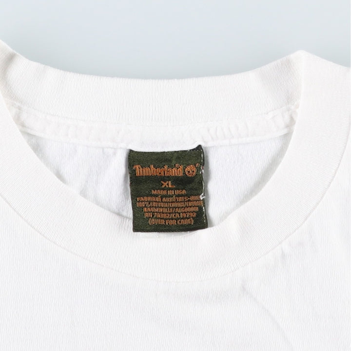 90'S Timberland Short-Sleeve Logo T-Shirt, Made in USA, Men's XL (approx.), Vintage cotton white type Vintage Second Hand