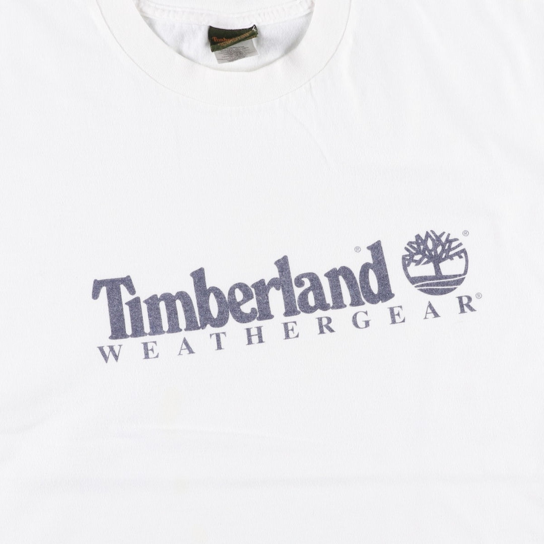 90'S Timberland Short-Sleeve Logo T-Shirt, Made in USA, Men's XL (approx.), Vintage cotton white type Vintage Second Hand