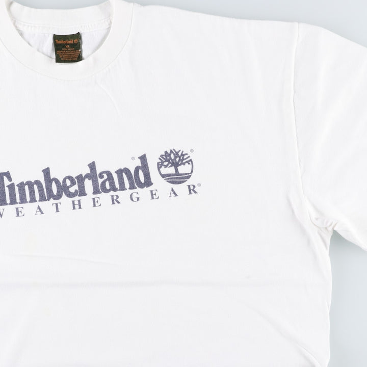 90'S Timberland Short-Sleeve Logo T-Shirt, Made in USA, Men's XL (approx.), Vintage cotton white type Vintage Second Hand