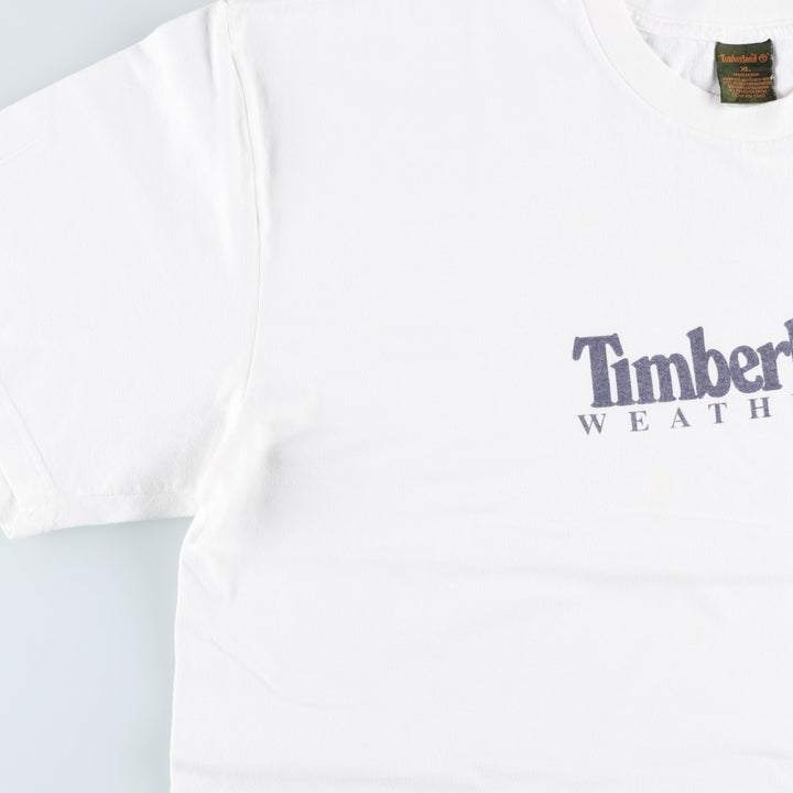 90'S Timberland Short-Sleeve Logo T-Shirt, Made in USA, Men's XL (approx.), Vintage cotton white type Vintage Second Hand