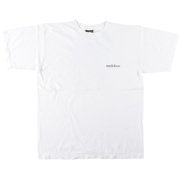 2000'S Woolrich Short-Sleeve Logo T-Shirt, Made in USA, Men's Size M (approx.) cotton white type Vintage Second Hand