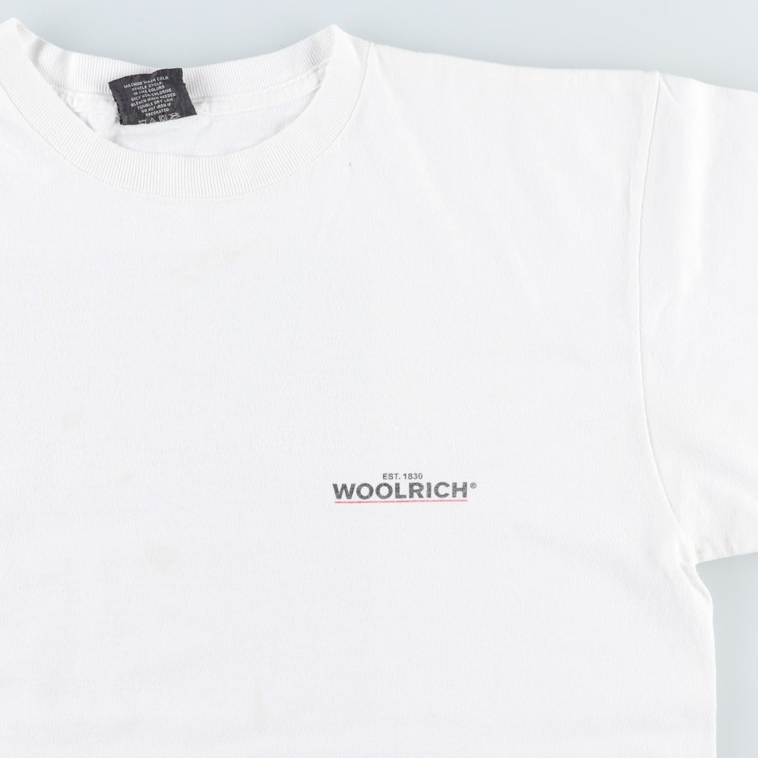 2000'S Woolrich Short-Sleeve Logo T-Shirt, Made in USA, Men's Size M (approx.) cotton white type Vintage Second Hand