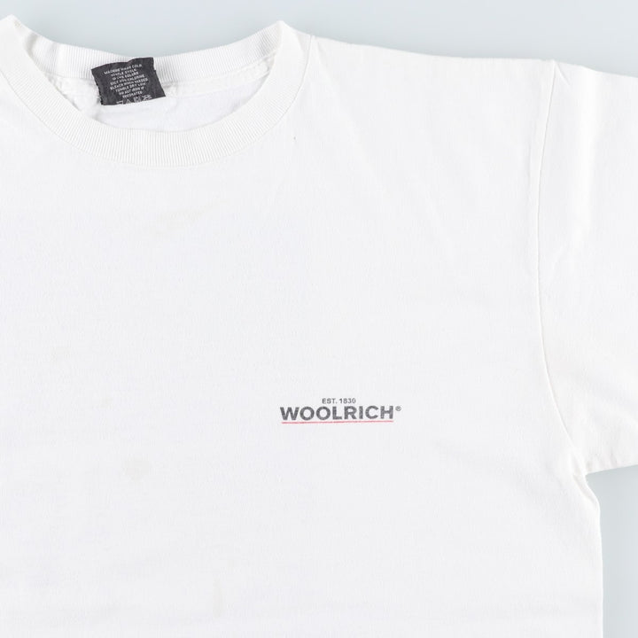 2000'S Woolrich Short-Sleeve Logo T-Shirt, Made in USA, Men's Size M (approx.) cotton white type Vintage Second Hand
