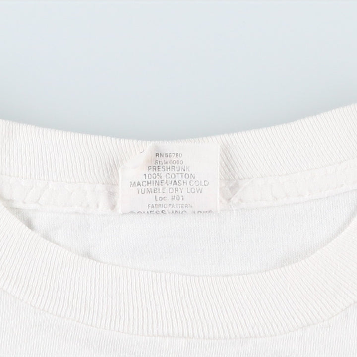 80'S Guess Short-Sleeve Printed T-Shirt, Made in USA, Men's Size XL (Equivalent), Vintage cotton white type Vintage Second Hand