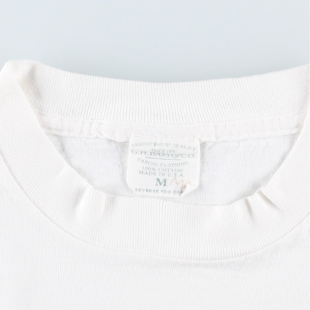 GHBass Short-Sleeve Printed T-Shirt, Made in USA, Men's Size M (approx.) cotton white type Vintage Second Hand