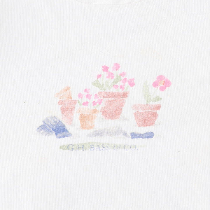 GHBass Short-Sleeve Printed T-Shirt, Made in USA, Men's Size M (approx.) cotton white type Vintage Second Hand