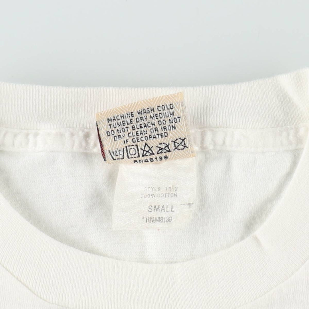 80'S NUTMEG NFL Cleveland Browns sports print T-shirt, Made in USA, Men's size S equivalent, Vintage cotton white type Vintage Second Hand