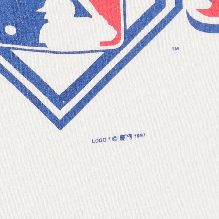 90'S Logo 7 MLB All-Star Game 1997 Sports Print T-Shirt, Men's XL (approx.), Vintage cotton white type Vintage Second Hand