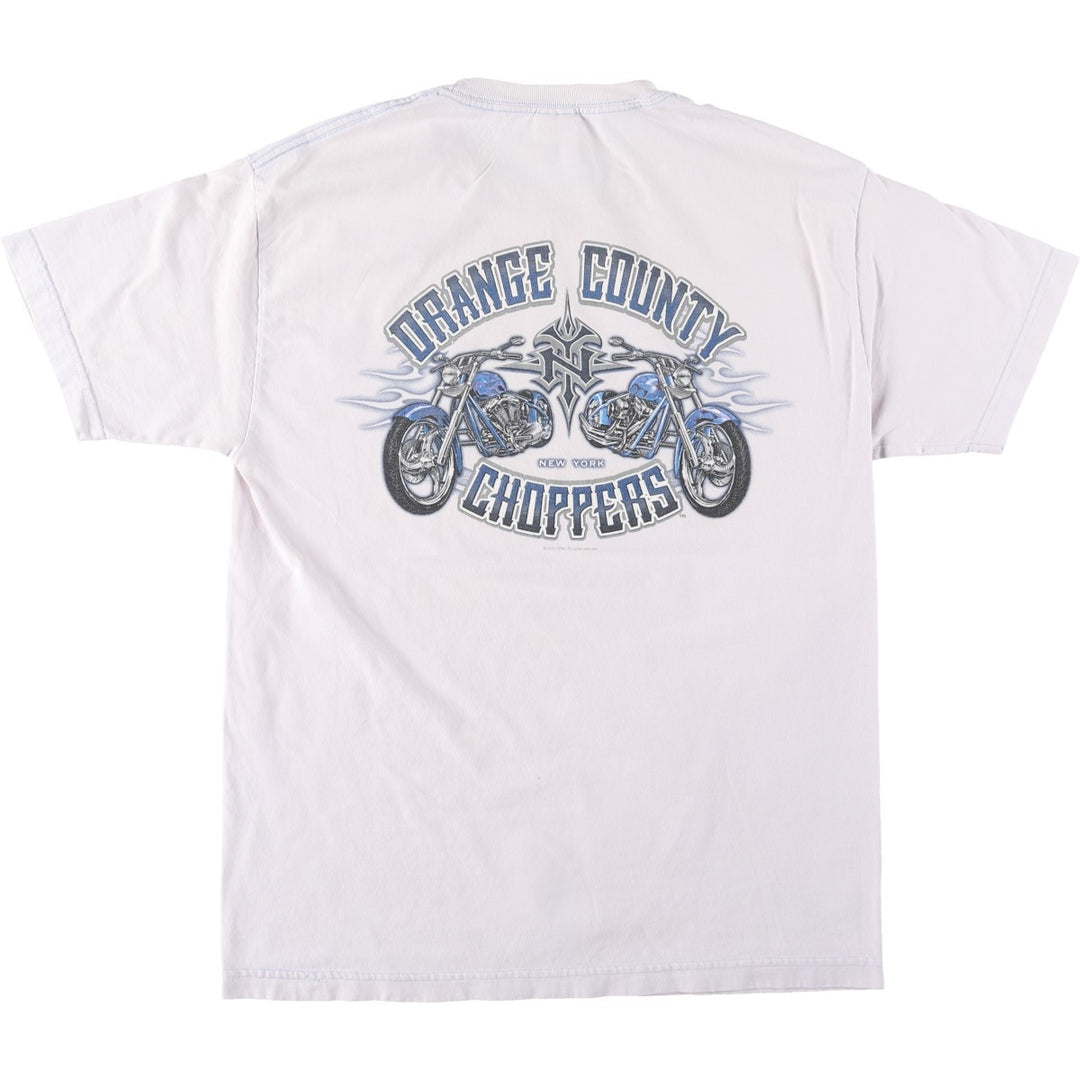 2000'S Alstyle Orange County Choppers Fire Pattern Motorcycle T-Shirt, Men's Size L (approx.) cotton gray type Vintage Second Hand