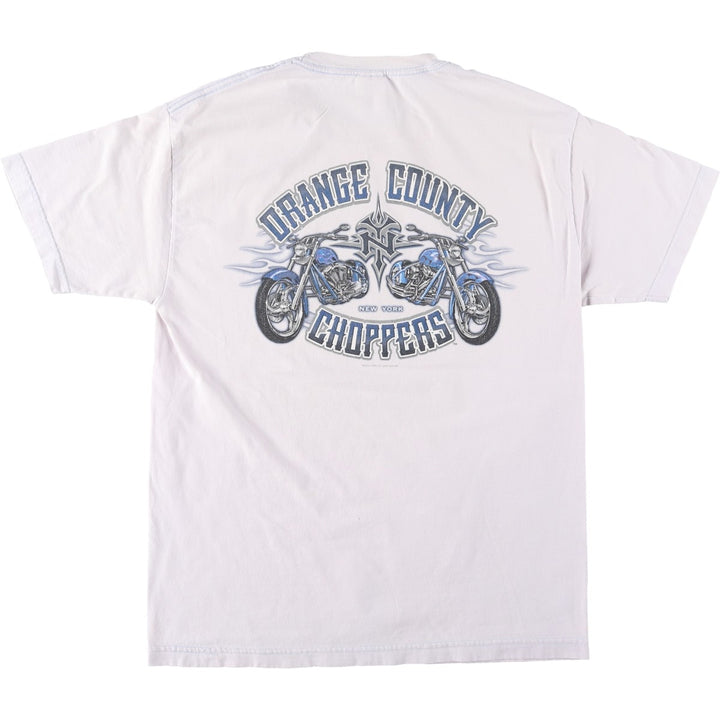 2000'S Alstyle Orange County Choppers Fire Pattern Motorcycle T-Shirt, Men's Size L (approx.) cotton gray type Vintage Second Hand