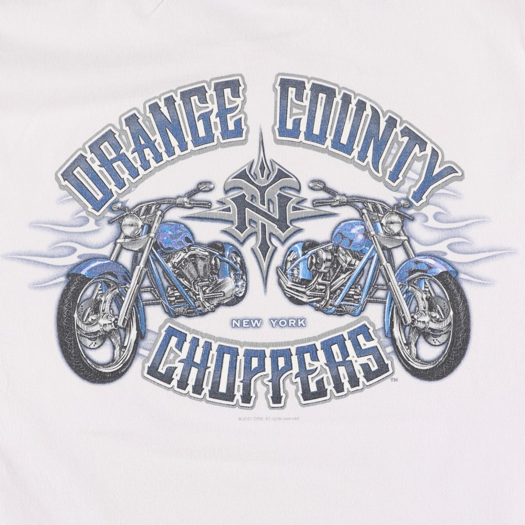 2000'S Alstyle Orange County Choppers Fire Pattern Motorcycle T-Shirt, Men's Size L (approx.) cotton gray type Vintage Second Hand
