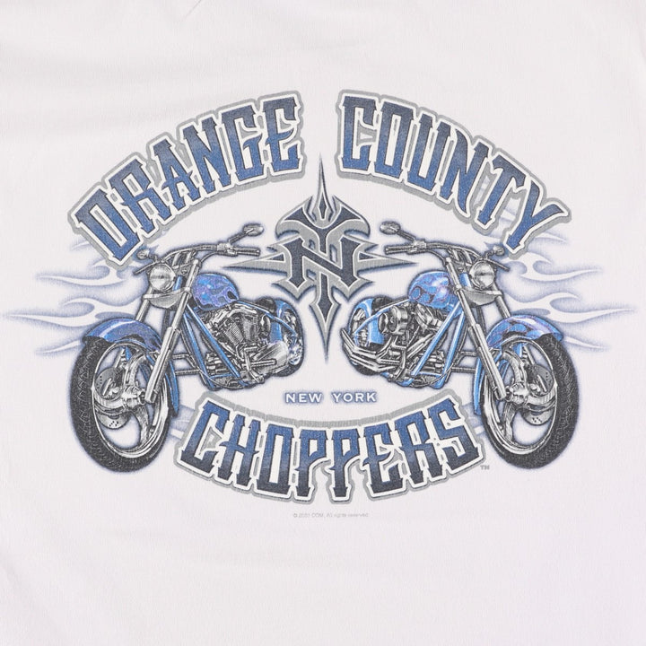 2000'S Alstyle Orange County Choppers Fire Pattern Motorcycle T-Shirt, Men's Size L (approx.) cotton gray type Vintage Second Hand