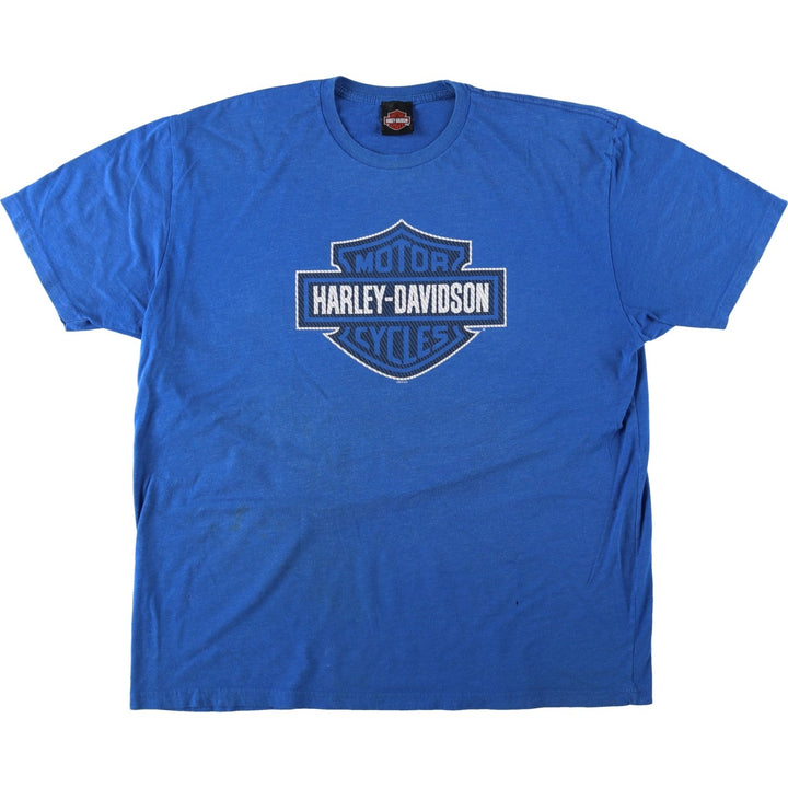 Large size Harley-Davidson motorcycle bike t-shirt, men's equivalent to XXXL. unclear blue type Vintage Second Hand