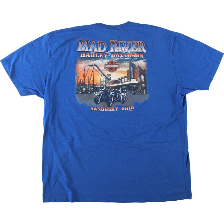 Large size Harley-Davidson motorcycle bike t-shirt, men's equivalent to XXXL. unclear blue type Vintage Second Hand