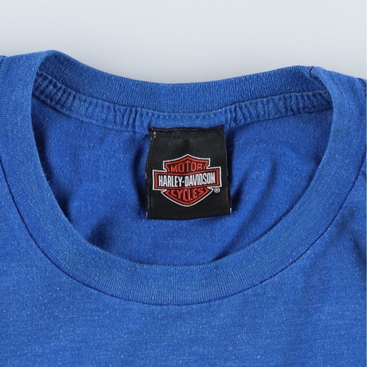 Large size Harley-Davidson motorcycle bike t-shirt, men's equivalent to XXXL. unclear blue type Vintage Second Hand