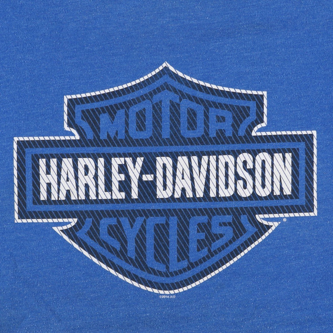 Large size Harley-Davidson motorcycle bike t-shirt, men's equivalent to XXXL. unclear blue type Vintage Second Hand