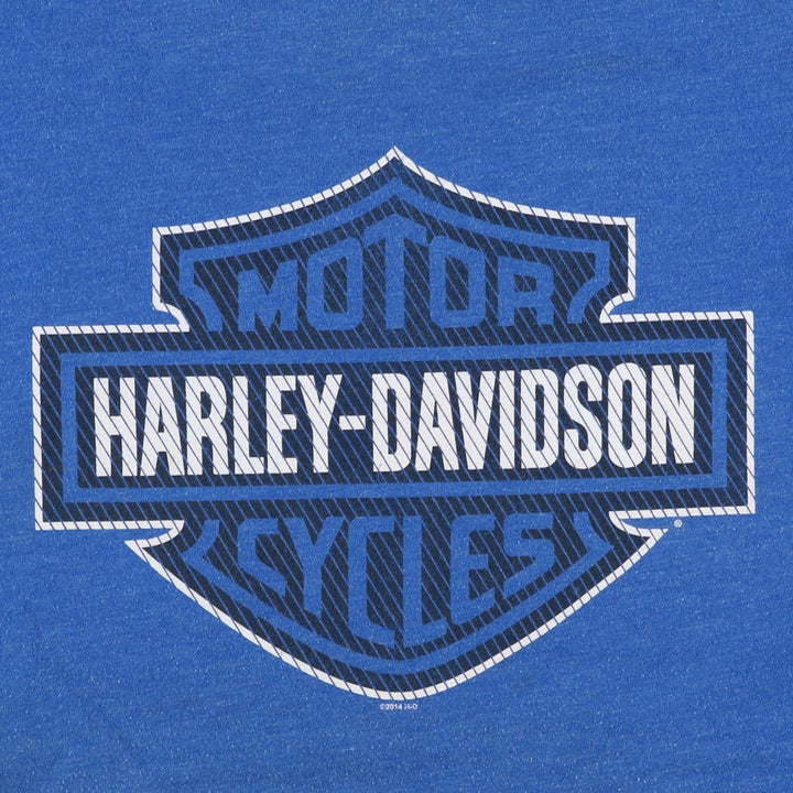 Large size Harley-Davidson motorcycle bike t-shirt, men's equivalent to XXXL. unclear blue type Vintage Second Hand