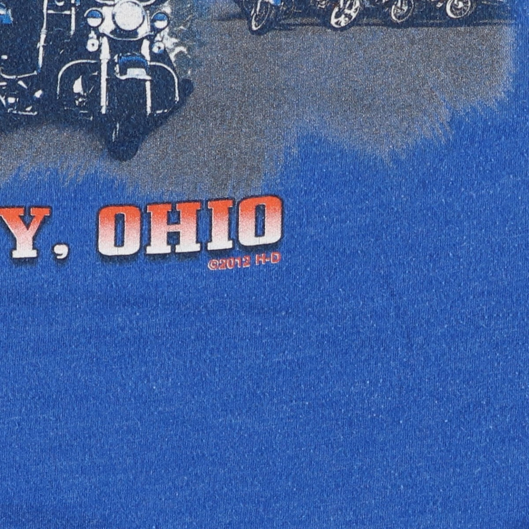 Large size Harley-Davidson motorcycle bike t-shirt, men's equivalent to XXXL. unclear blue type Vintage Second Hand