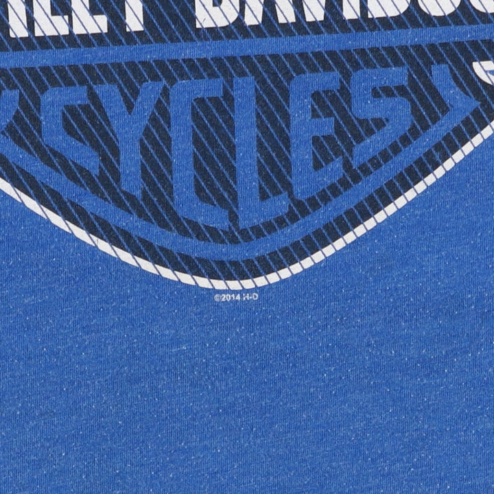 Large size Harley-Davidson motorcycle bike t-shirt, men's equivalent to XXXL. unclear blue type Vintage Second Hand