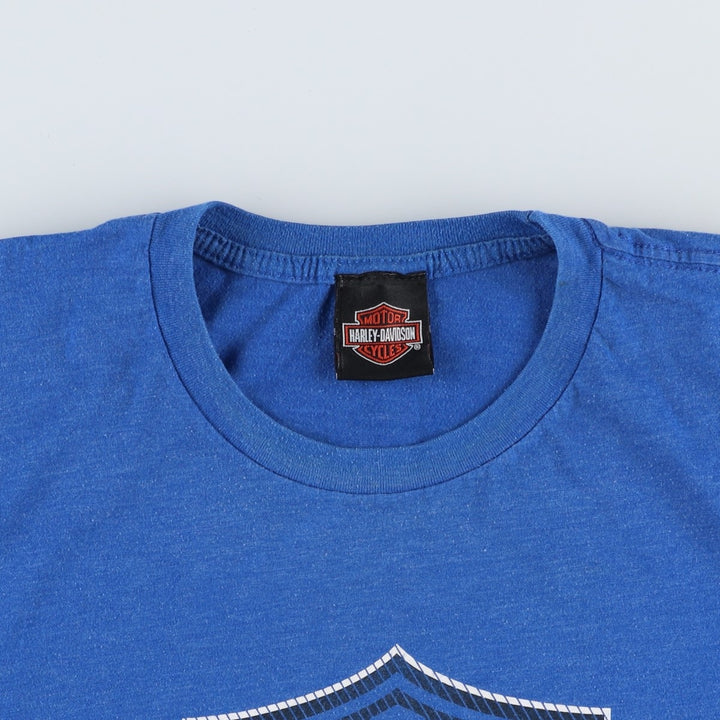 Large size Harley-Davidson motorcycle bike t-shirt, men's equivalent to XXXL. unclear blue type Vintage Second Hand