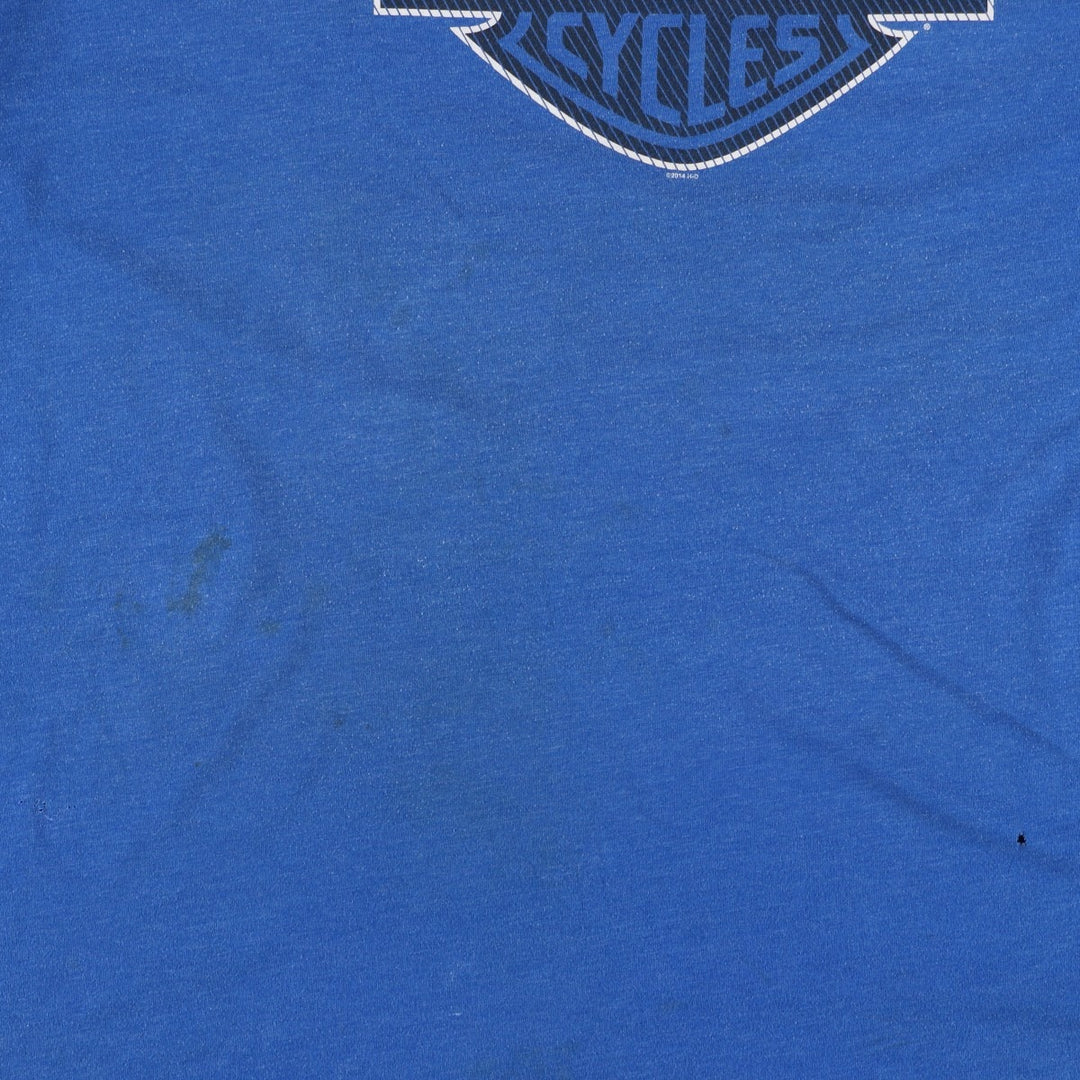 Large size Harley-Davidson motorcycle bike t-shirt, men's equivalent to XXXL. unclear blue type Vintage Second Hand