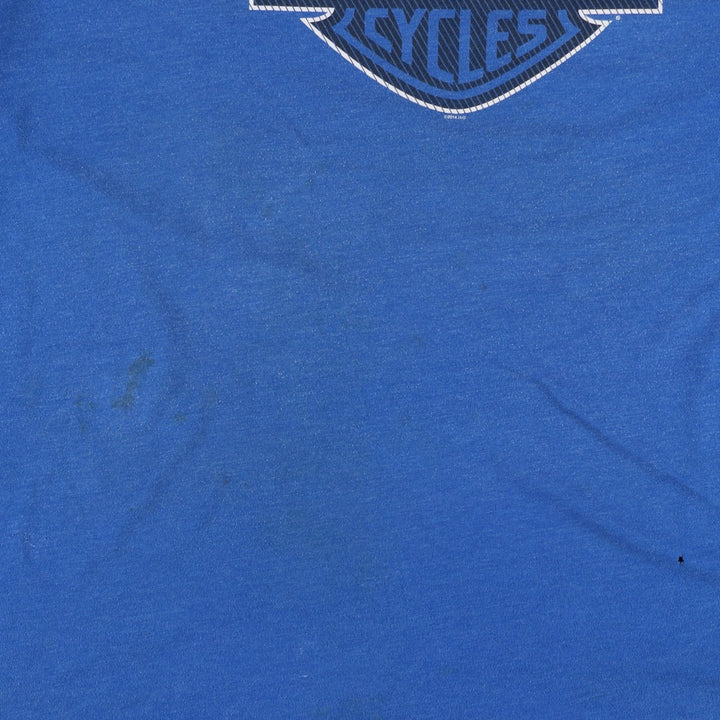 Large size Harley-Davidson motorcycle bike t-shirt, men's equivalent to XXXL. unclear blue type Vintage Second Hand