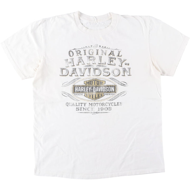 Harley-Davidson Motorcycle T-shirt, Men's Size M (approx.) unclear white type Vintage Second Hand