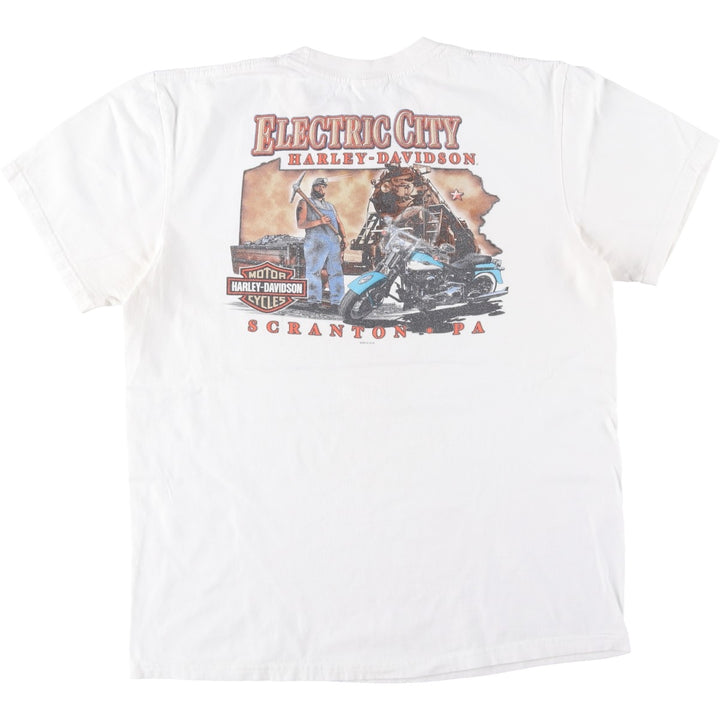 Harley-Davidson Motorcycle T-shirt, Men's Size M (approx.) unclear white type Vintage Second Hand
