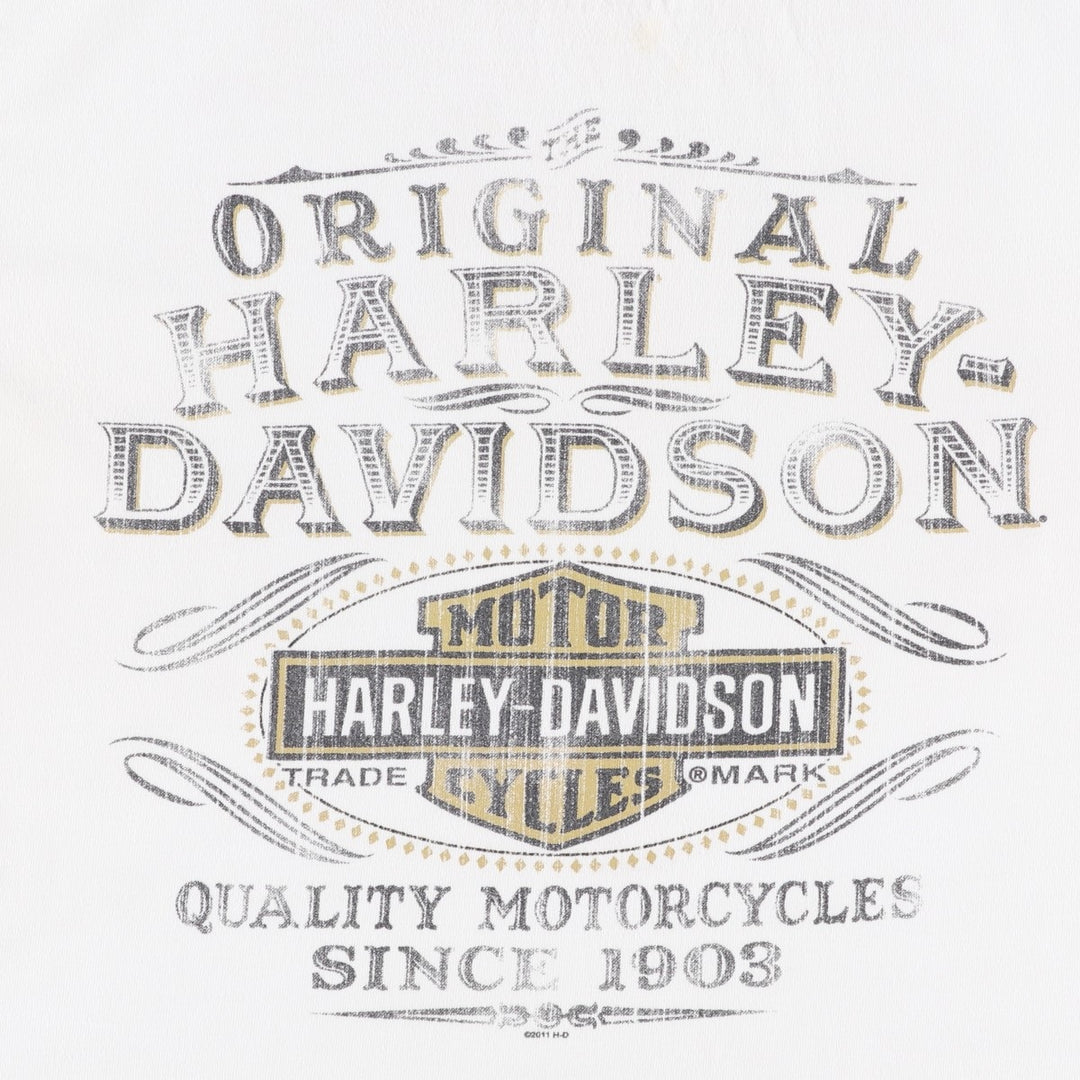 Harley-Davidson Motorcycle T-shirt, Men's Size M (approx.) unclear white type Vintage Second Hand